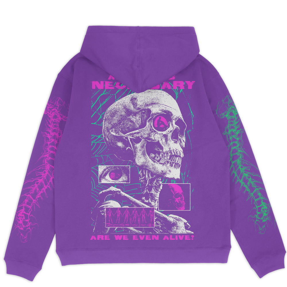 any means necessary shawn coss are we even alive pullover hoodie purple back