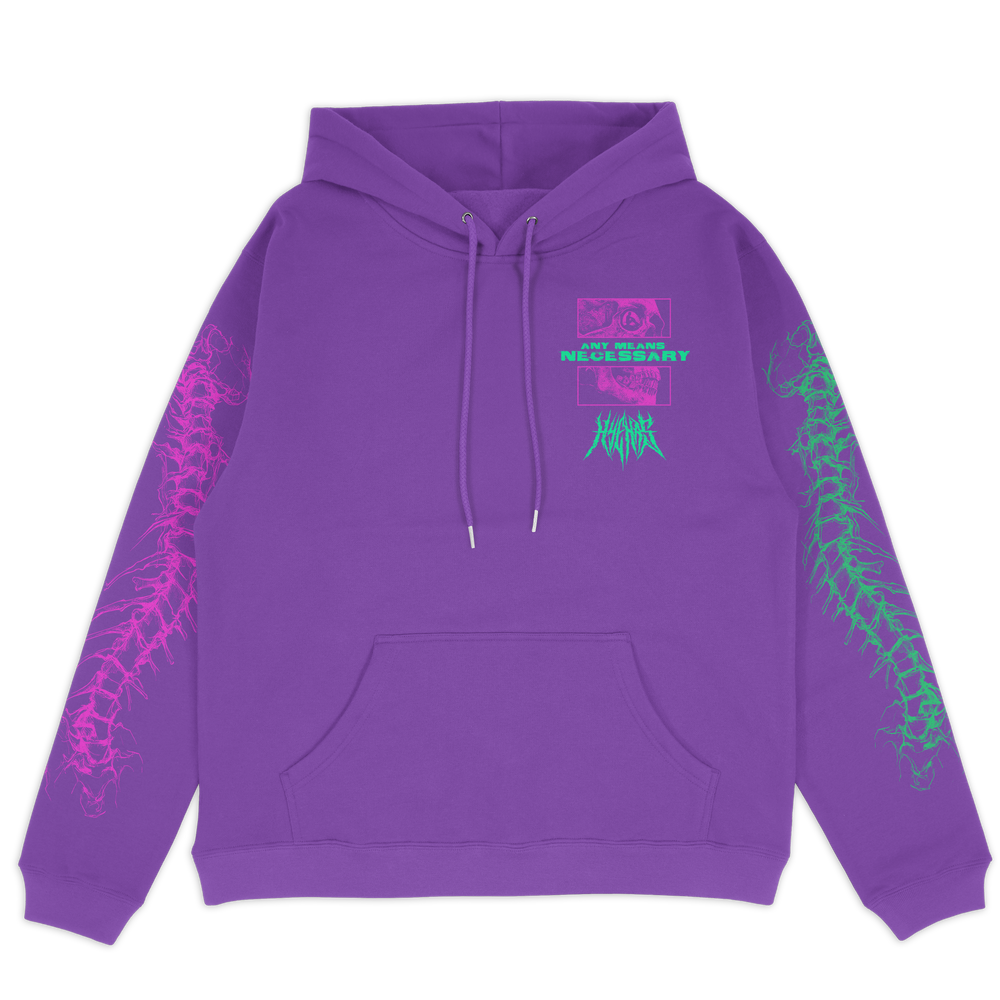 any means necessary shawn coss are we even alive pullover hoodie purple front