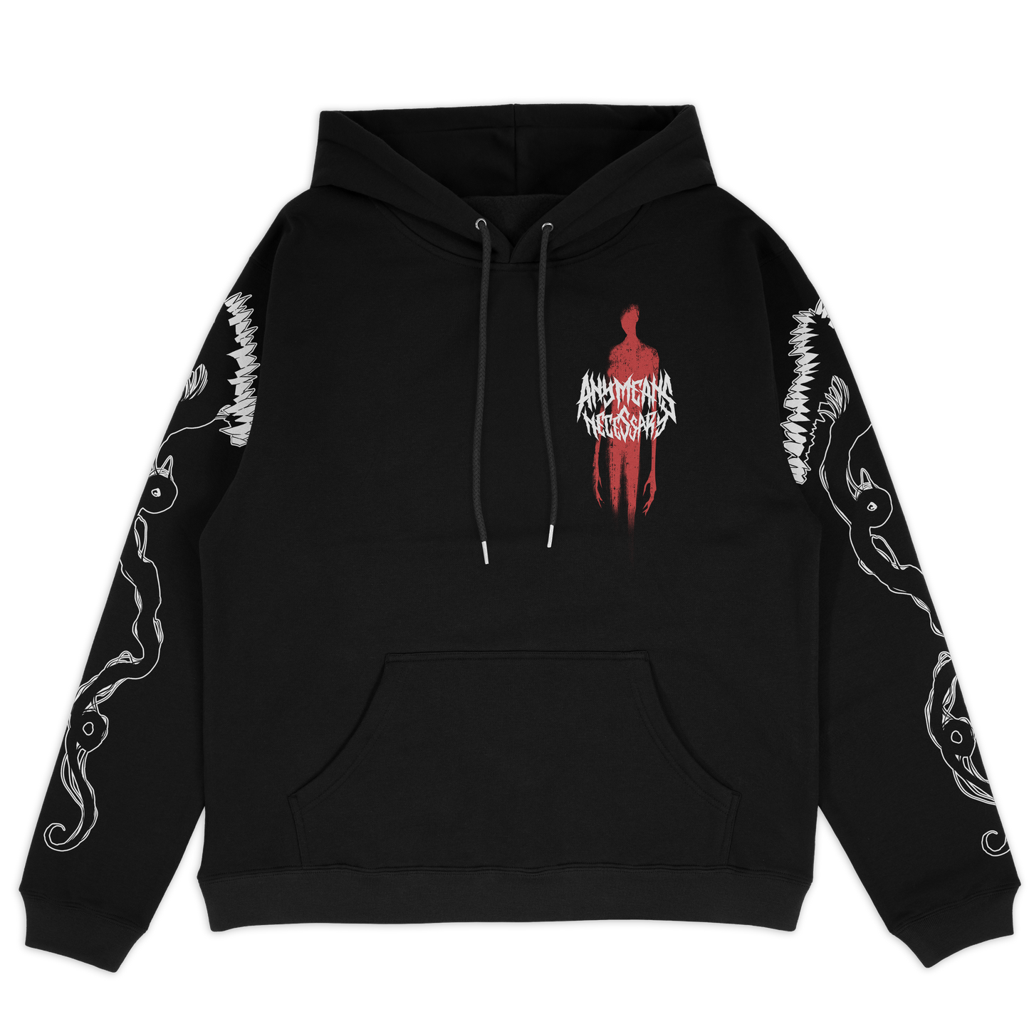 any means necessary shawn coss abandon pullover hoodie black front