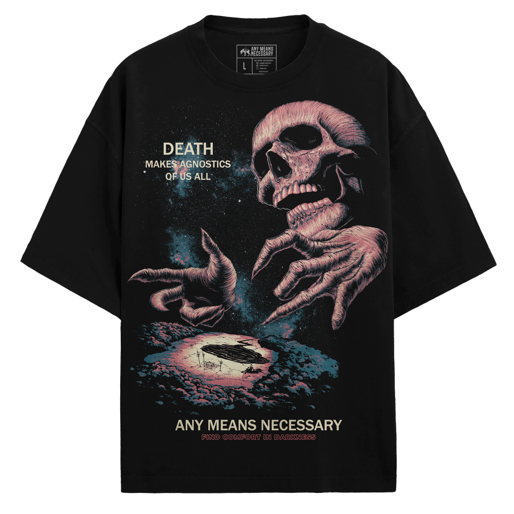 any means necessary shawn coss agnostic t shirt black
