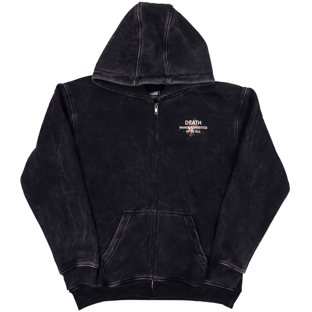any means necessary shawn coss agnostic zip up hoodie black front