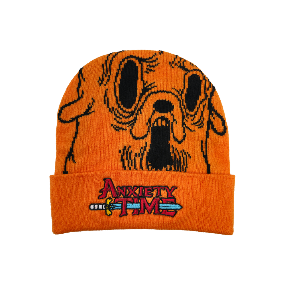 
                      
                        any means necessary shawn coss adventure time anxiety time beanie orange front
                      
                    