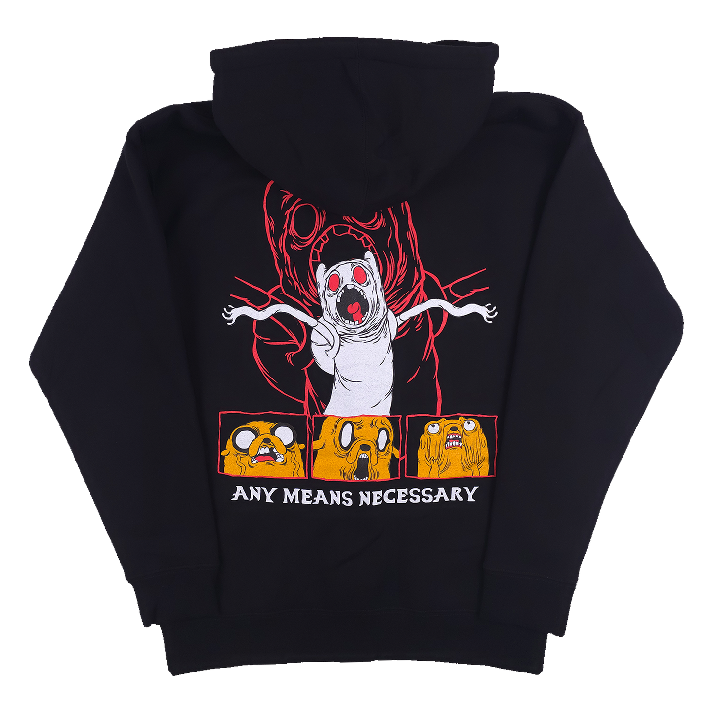 any means necessary shawn coss adventure time anxiety time zip up hoodie black back