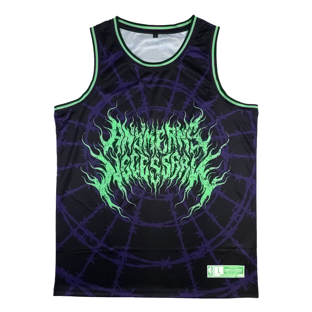 
                      
                        any means necessary shawn coss arachnid basketball jersey front
                      
                    