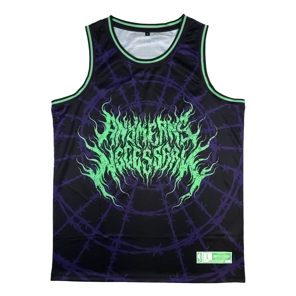 any means necessary shawn coss arachnid basketball jersey front