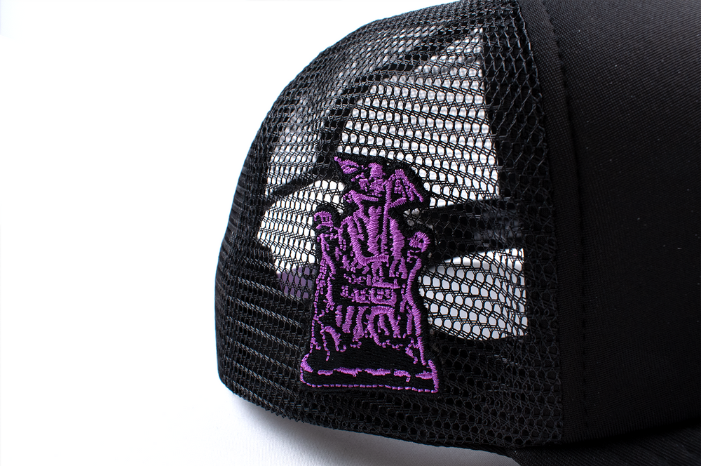 
                  
                    any means necessary shawn coss beetlejuice mesh foam trucker hat black right patch
                  
                
