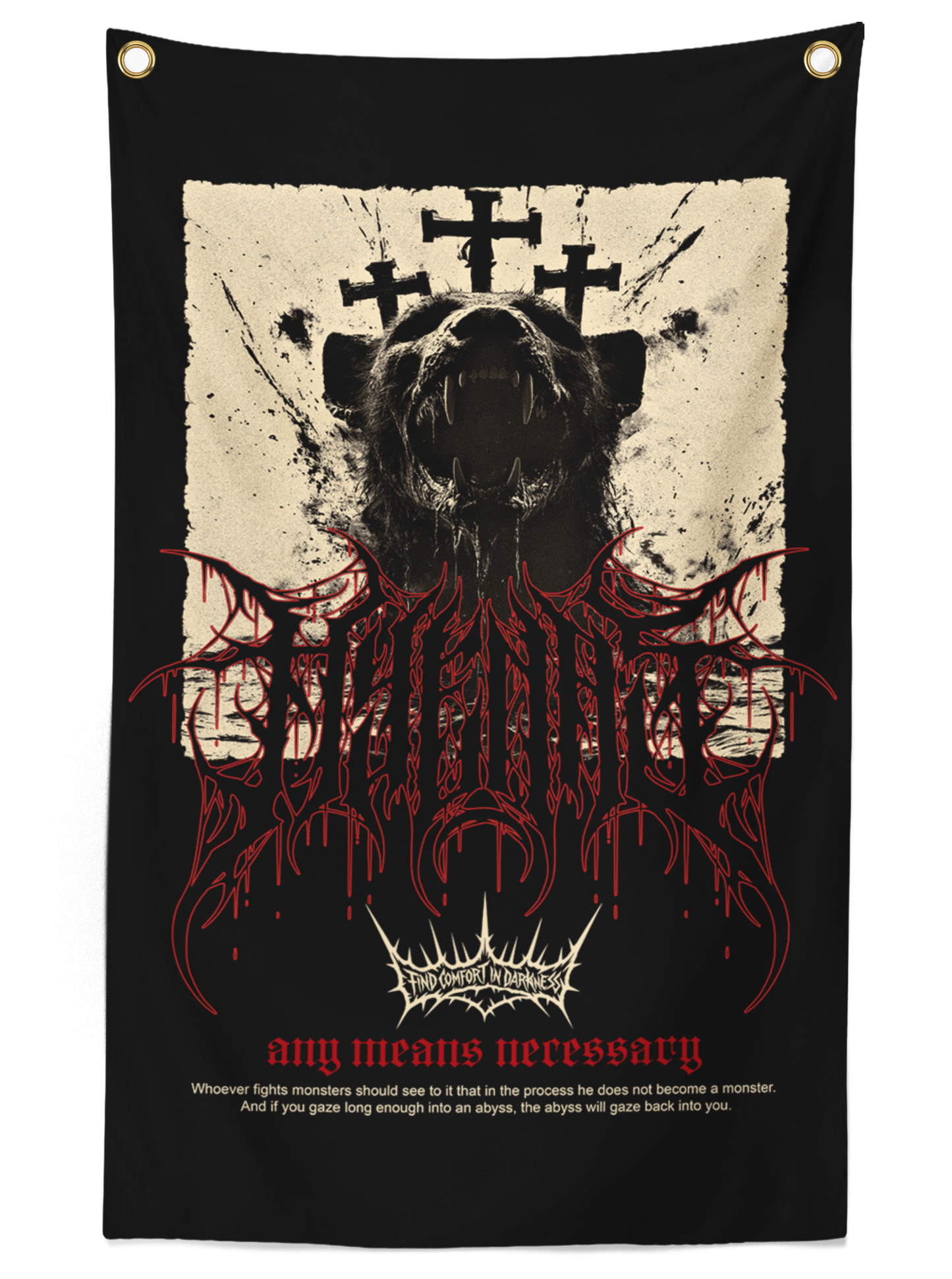 any means necessary shawn coss abyss hyena tapestry banner flag