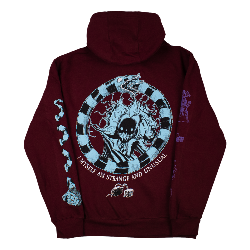 any means necessary shawn coss beetlejuice pullover hoodie burgundy back
