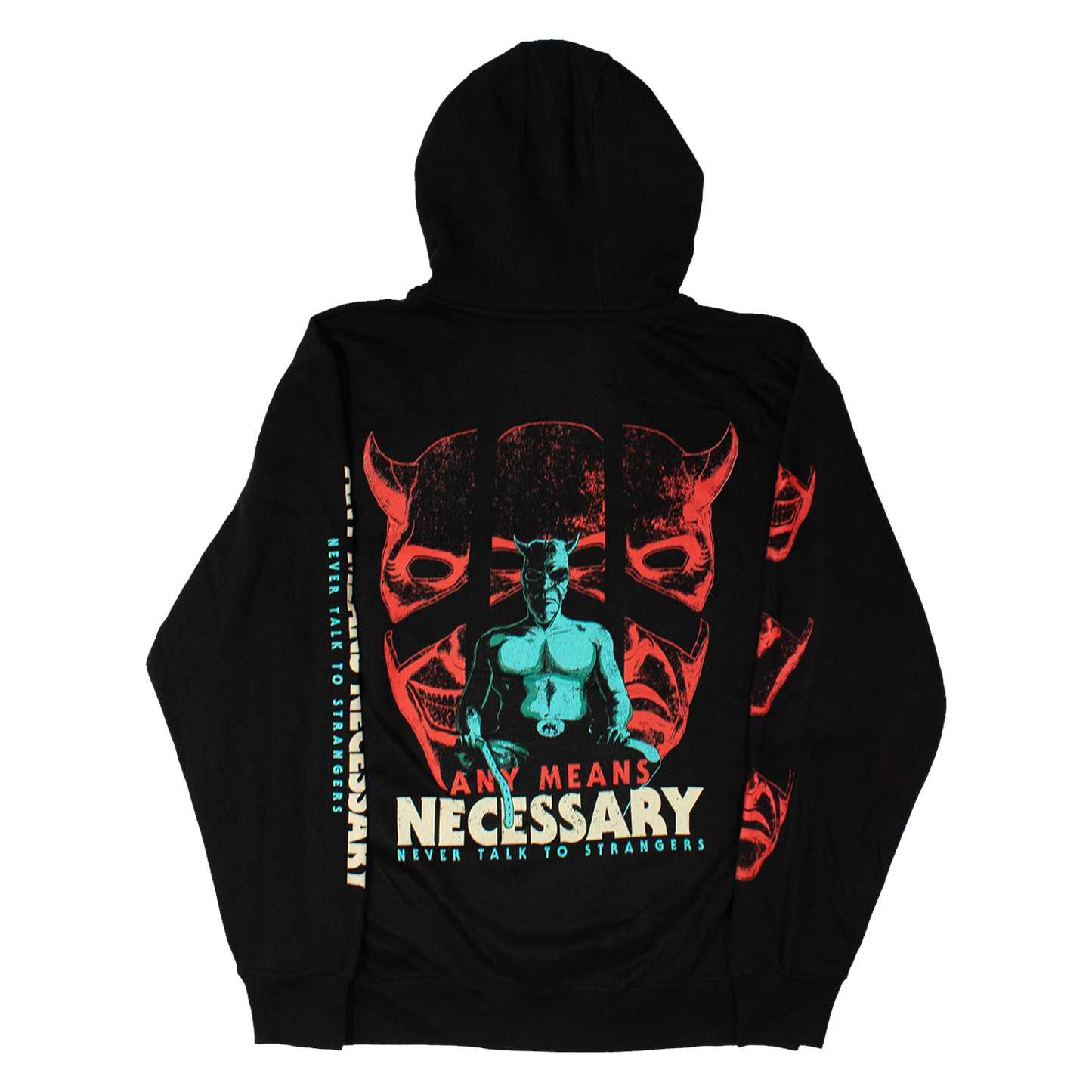 any means necessary shawn coss blackphone pullover hoodie black back
