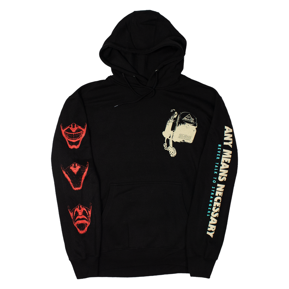 any means necessary shawn coss blackphone pullover hoodie black front