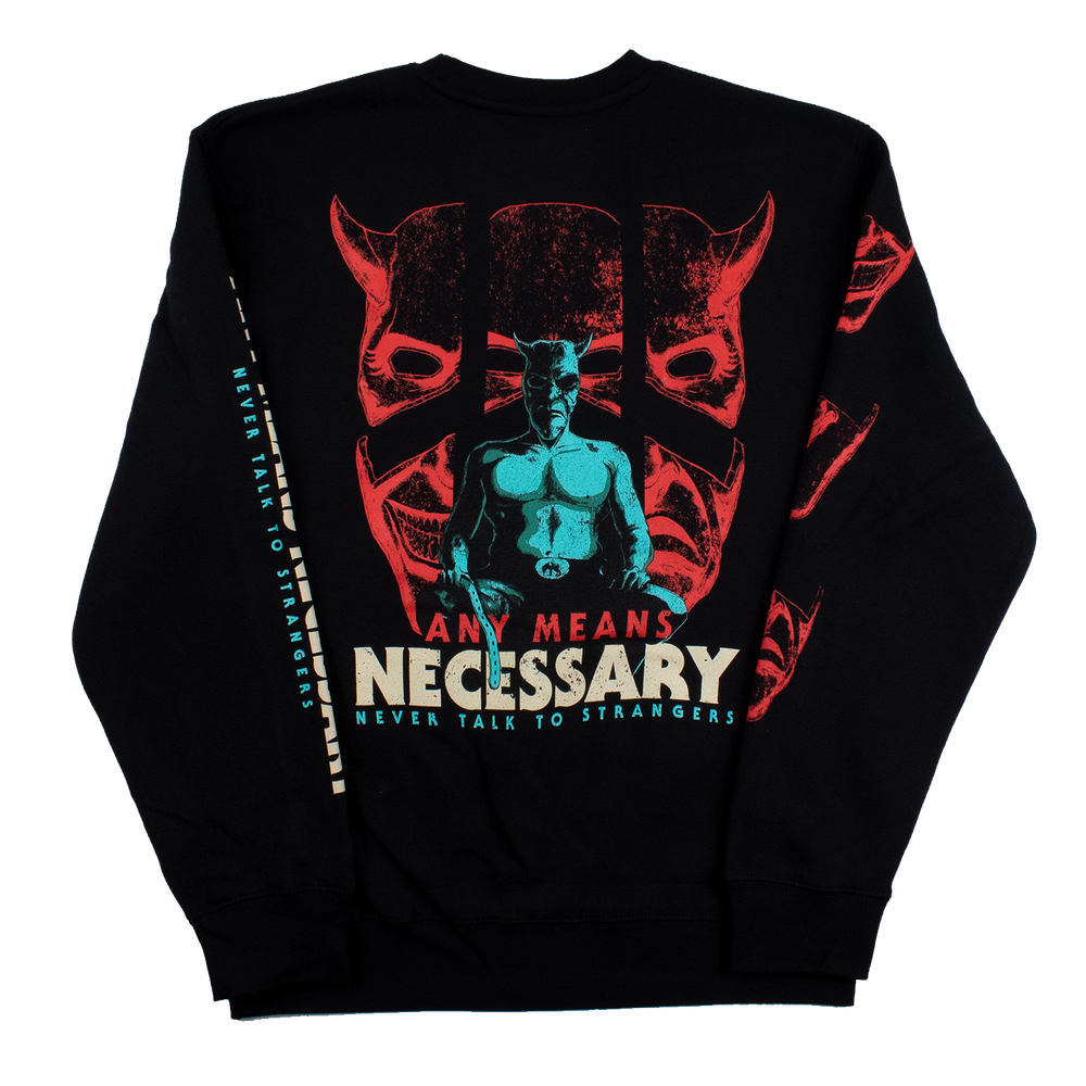 
                      
                        any means necessary shawn coss blackphone crewneck sweatshirt black back
                      
                    