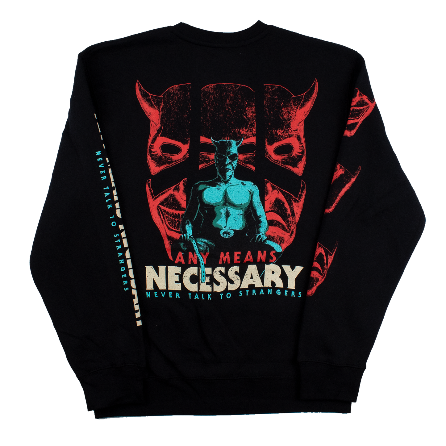 any means necessary shawn coss blackphone crewneck sweatshirt black back