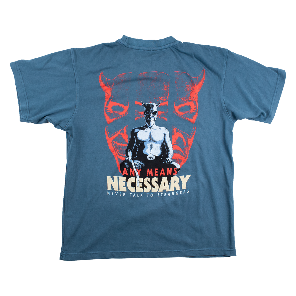 any means necessary shawn coss blackphone t shirt pebble blue back