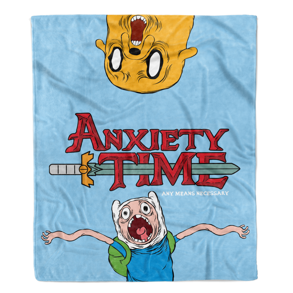 any means necessary shawn coss adventure time anxiety time fleece blanket