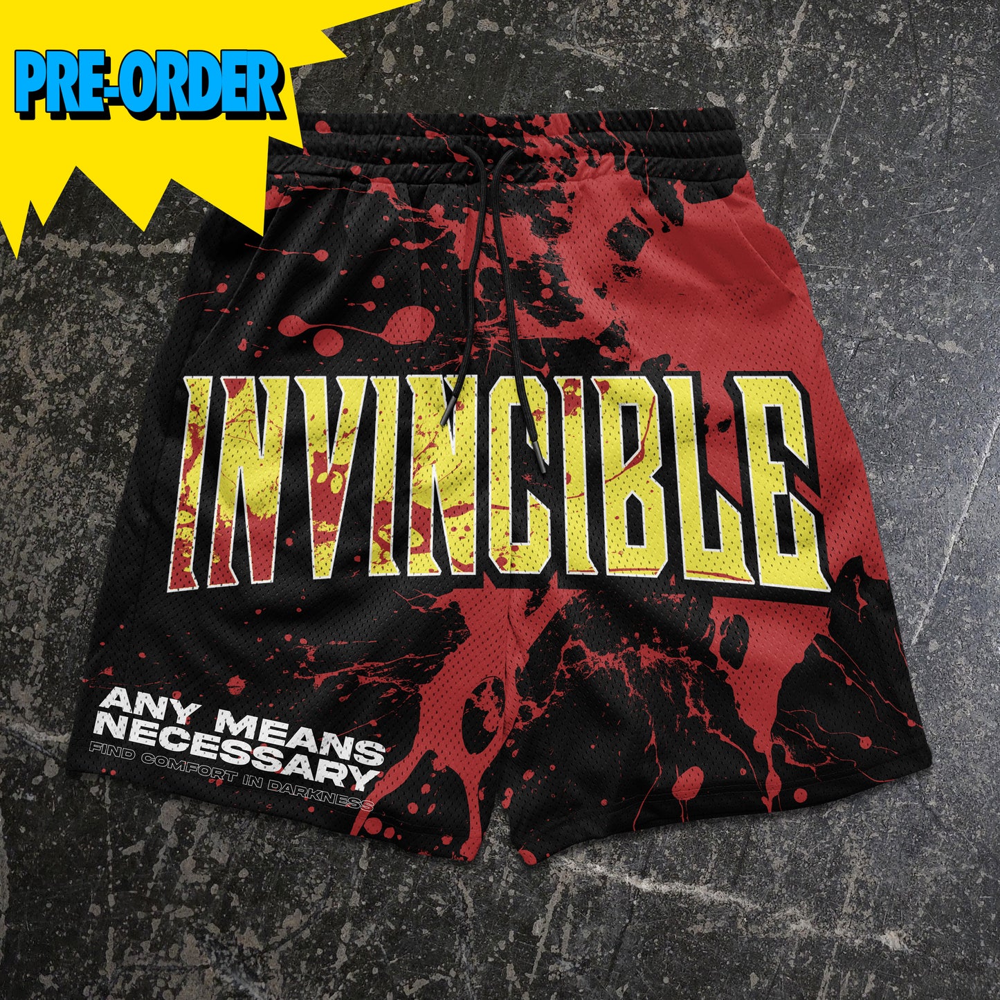 PREORDER ON 6/15 - Invincible Splatter Mesh Shorts