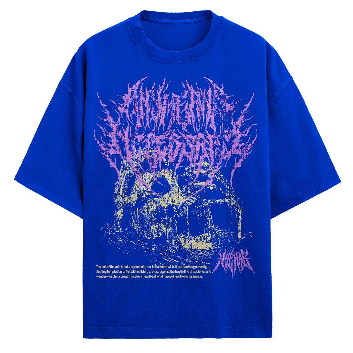 any means necessary shawn coss call of the void t shirt royal blue  