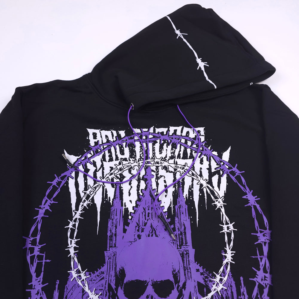 
                  
                    any means necessary shawn coss cathedral pullover hoodie black and purple hood
                  
                