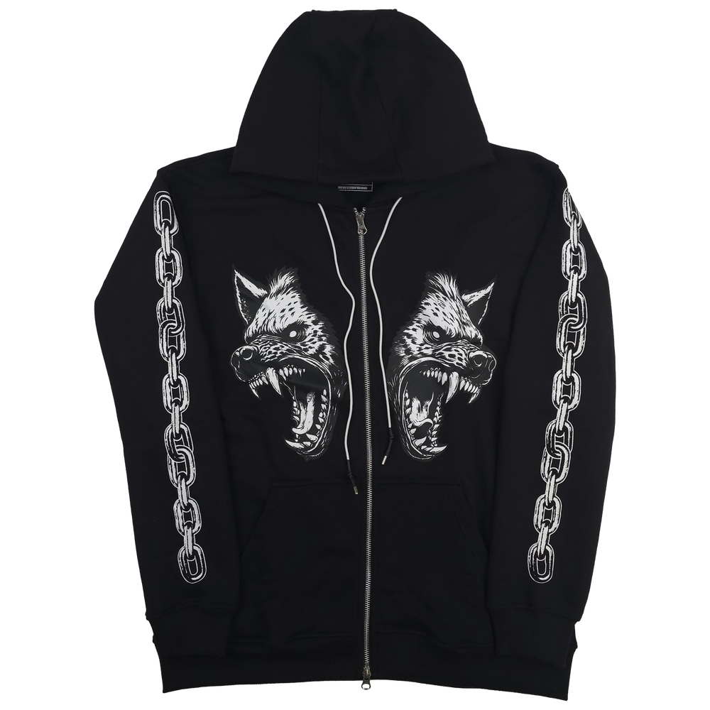 any means necessary shawn coss cerberus zip up hoodie black