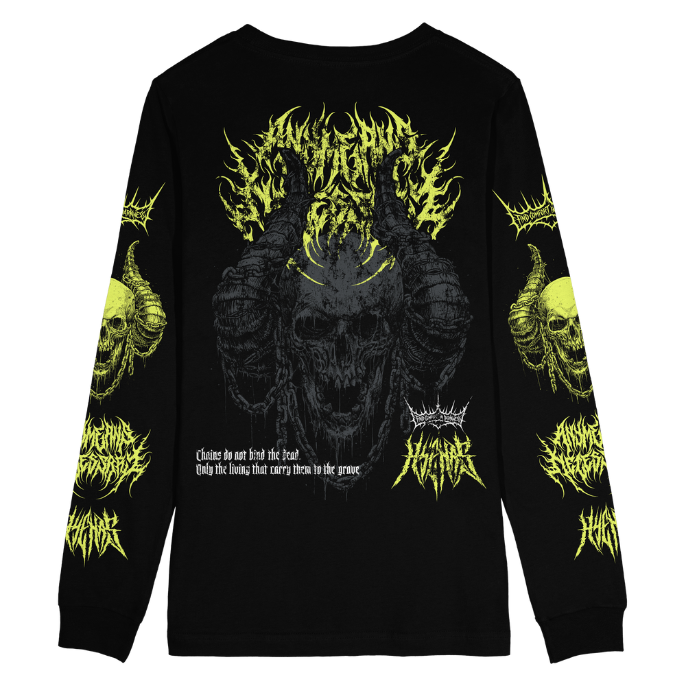 any means necessary shawn coss chains long sleeve t shirt black back