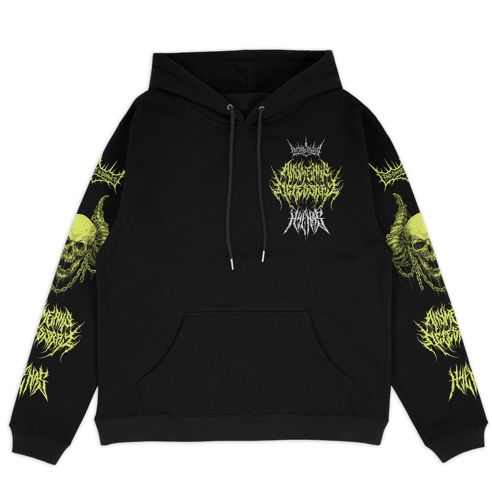 any means necessary shawn coss chains pullover hoodie black front