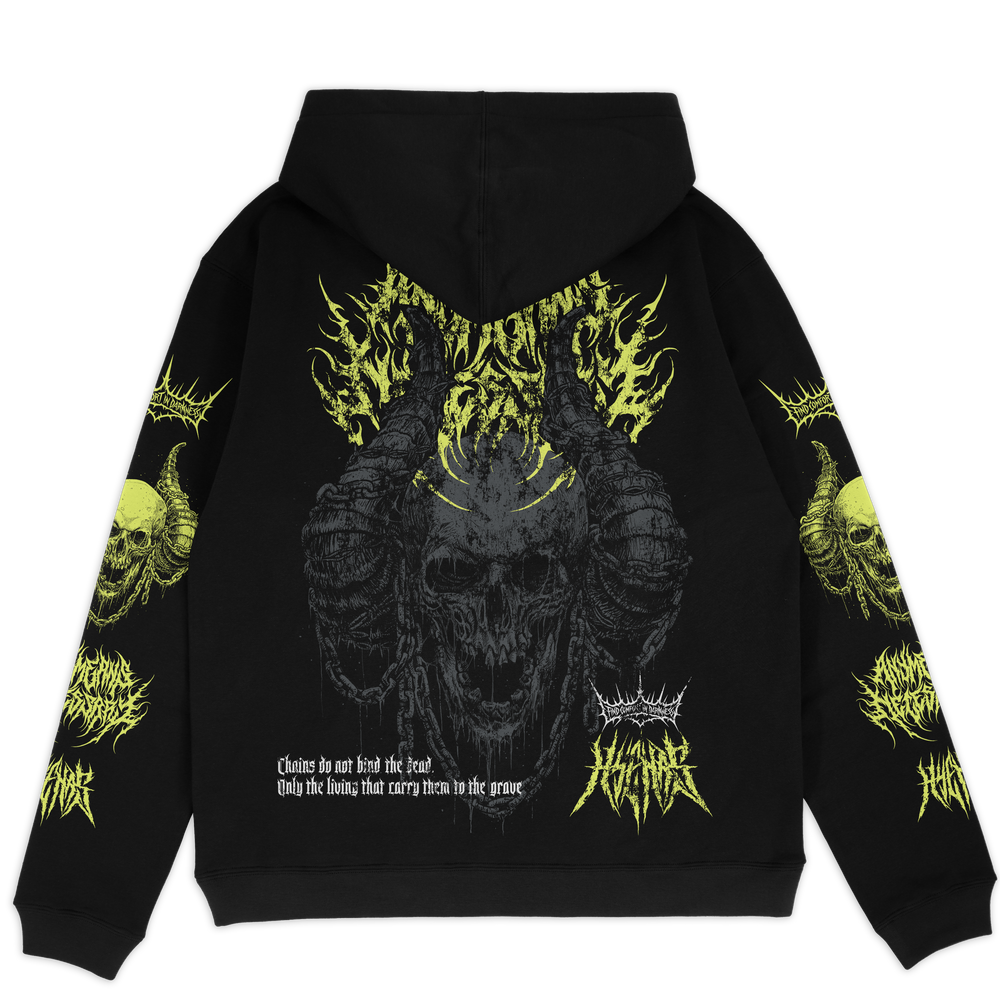 any means necessary shawn coss chains pullover hoodie black back