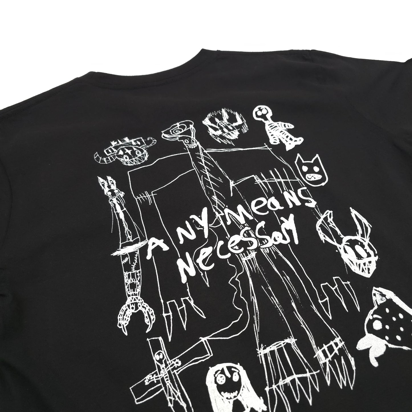 
                  
                    any means necessary shawn coss corrupted youth t shirt black up close back
                  
                
