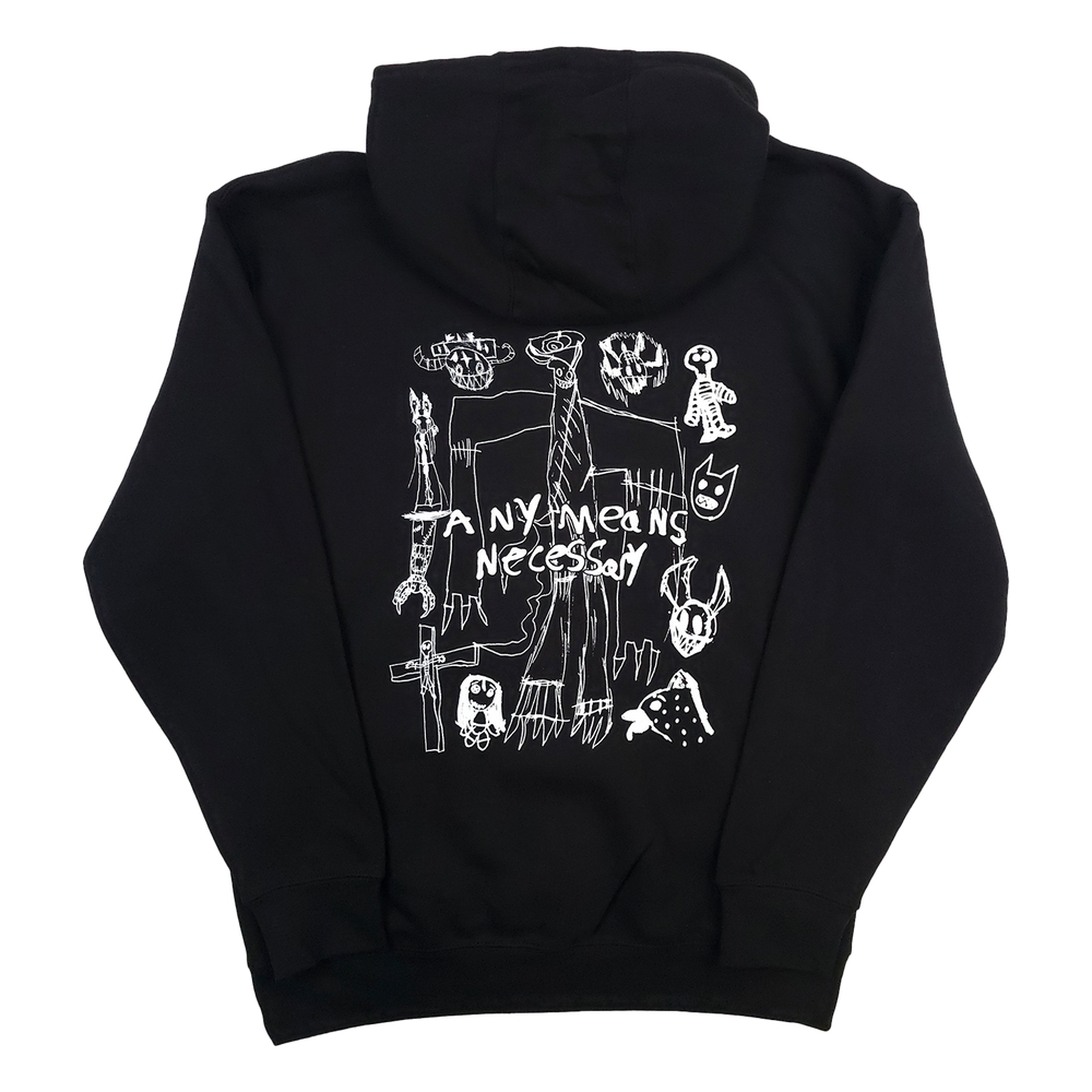 any means necessary shawn coss corrupted youth pullover hoodie black back