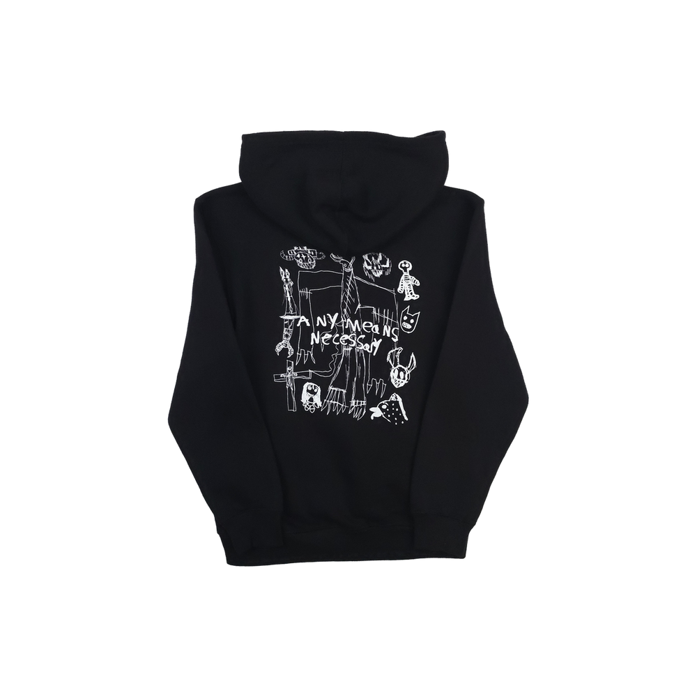 
                      
                        any means necessary shawn coss corrupted youth kids pullover hoodie black back
                      
                    