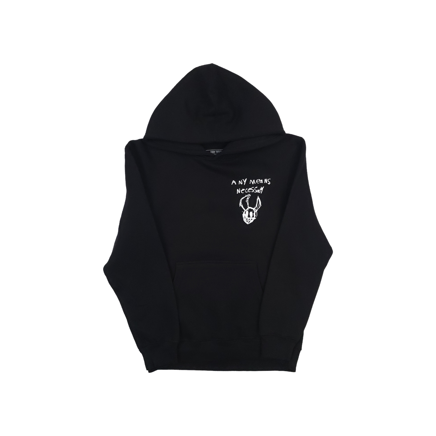 any means necessary shawn coss corrupted youth kids pullover hoodie black front