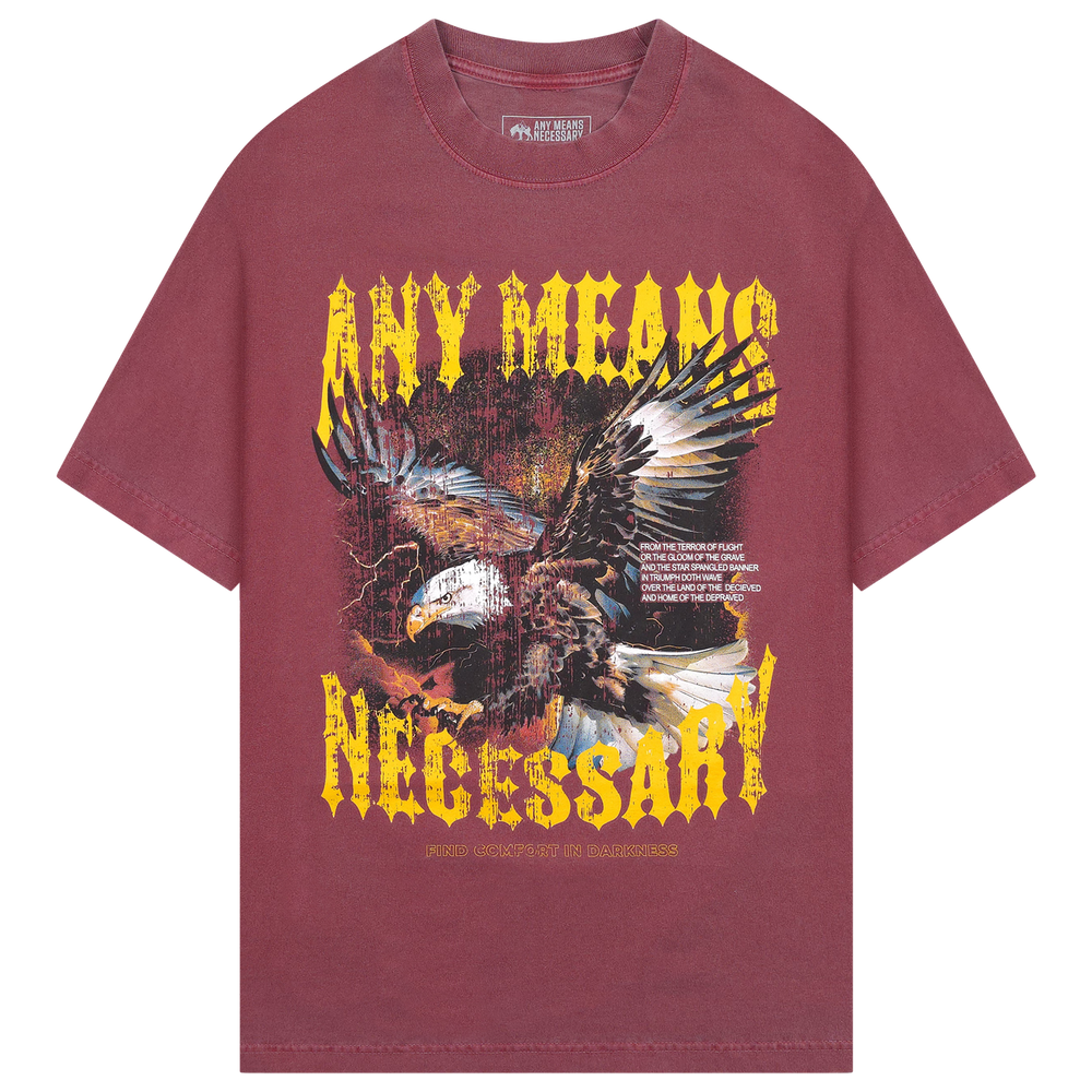 
                      
                        any means necessary shawn coss depraved t shirt clay red
                      
                    