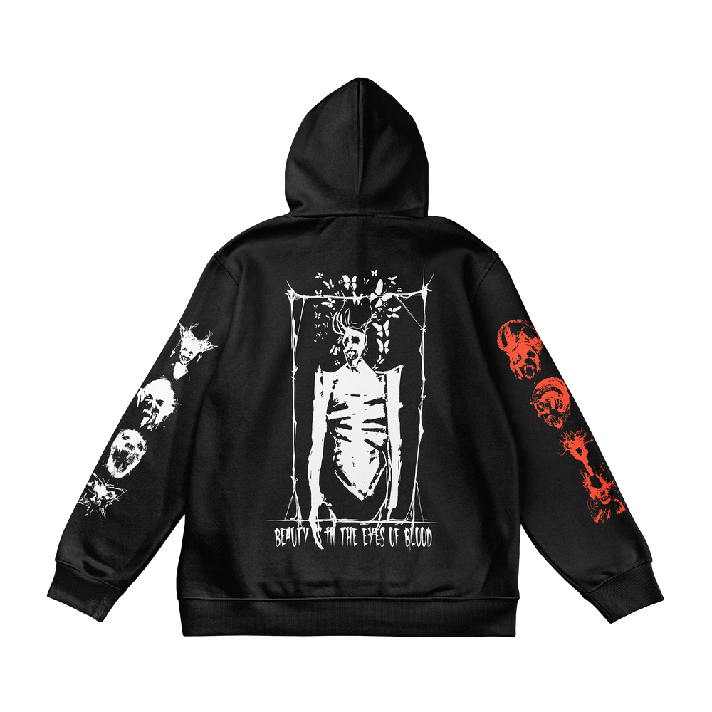 any means necessary shawn coss red fall game xbox microsoft bethesda studios blooderfly pullover hoodie black back