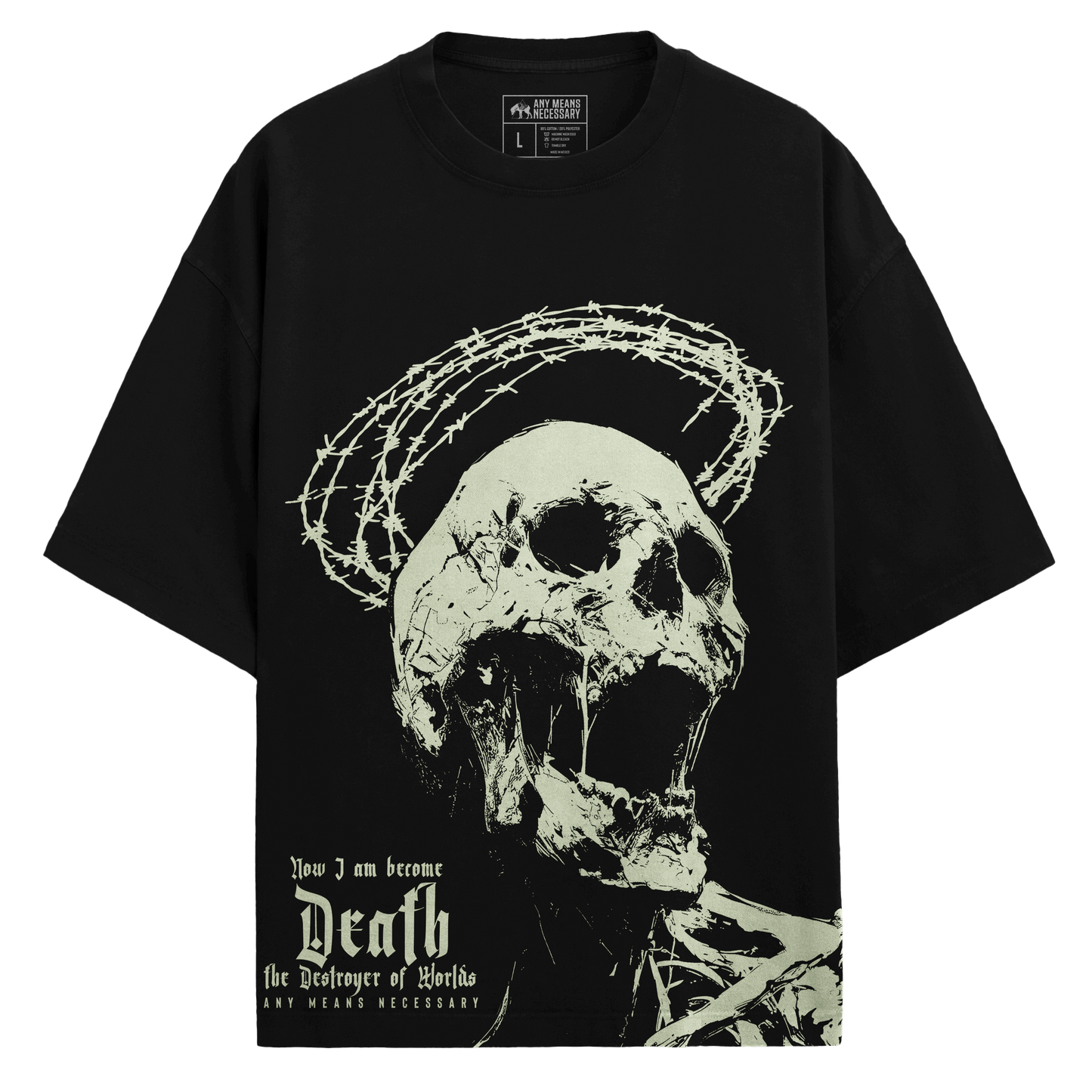 any means necessary shawn coss destroyer of worlds t shirt black