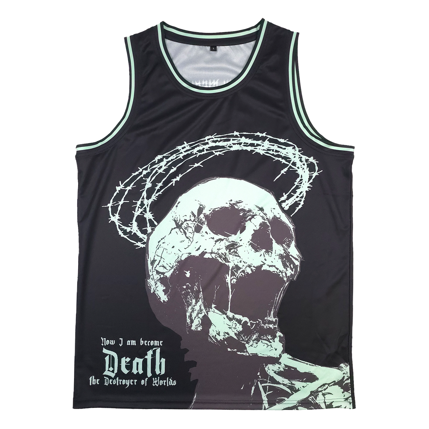 
                  
                    any means necessary shawn coss destroyer of worlds basketball jersey front
                  
                
