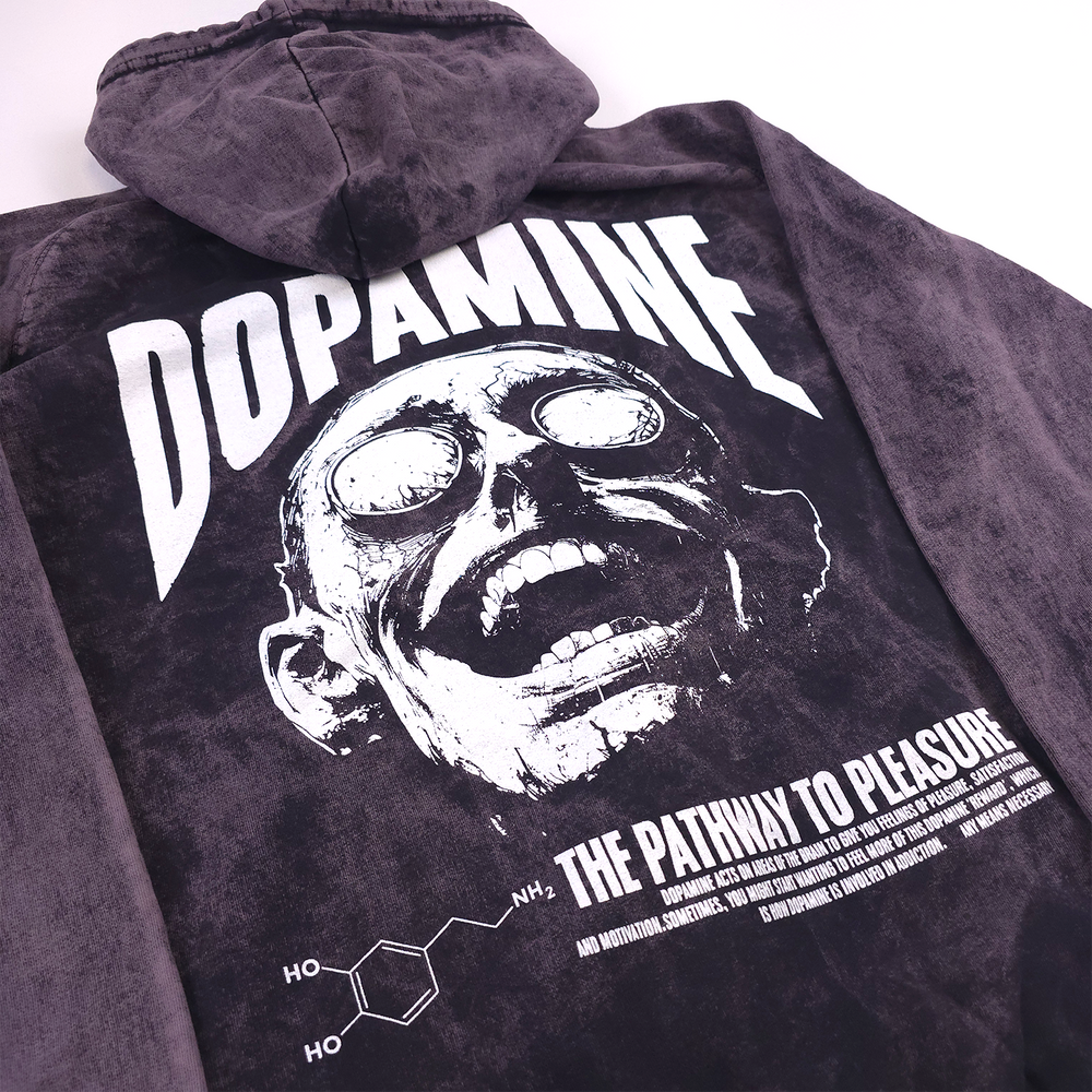 
                  
                    any means necessary shawn coss dopamine pullover hoodie vintage black back up close
                  
                