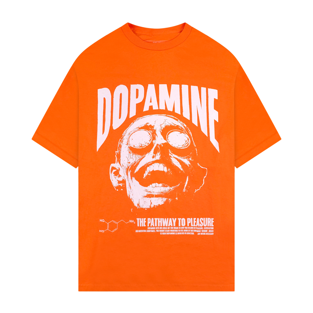 any means necessary shawn coss dopamine t shirt orange