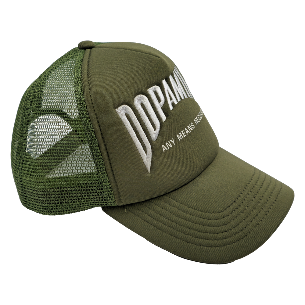 any means necessary shawn coss dopamine pathway to pleasure mesh foam trucker hat olive