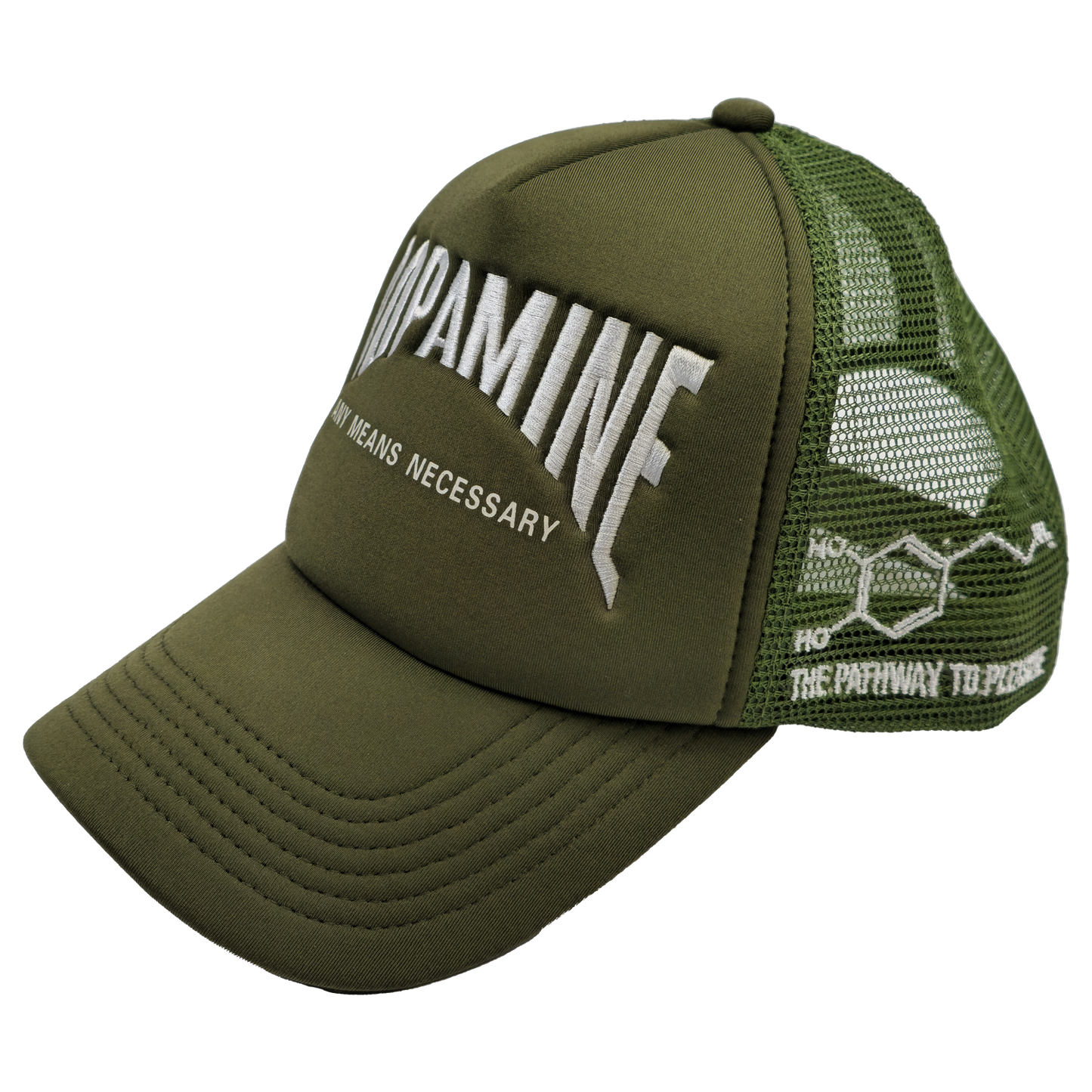 any means necessary shawn coss dopamine pathway to pleasure mesh foam trucker hat olive