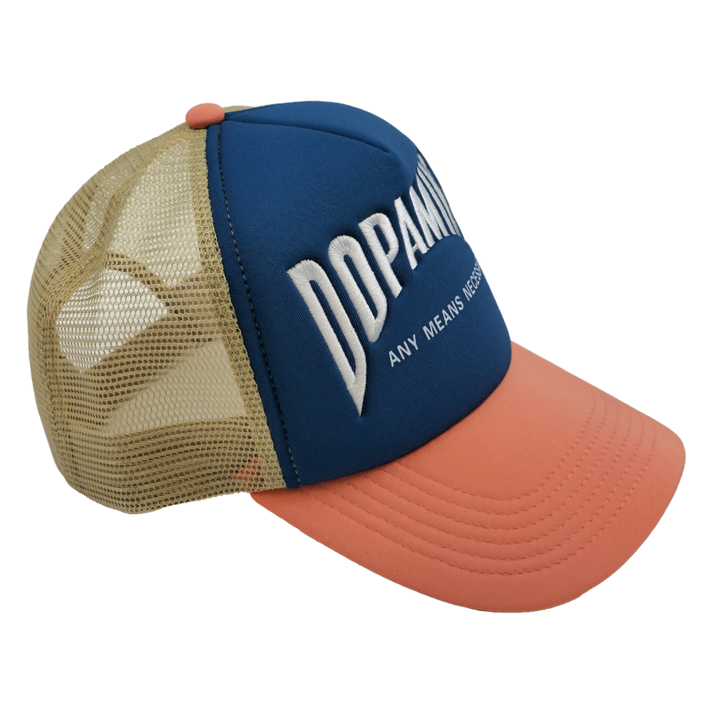 any means necessary shawn coss dopamine pathway to pleasure mesh foam trucker hat salmon marine khaki