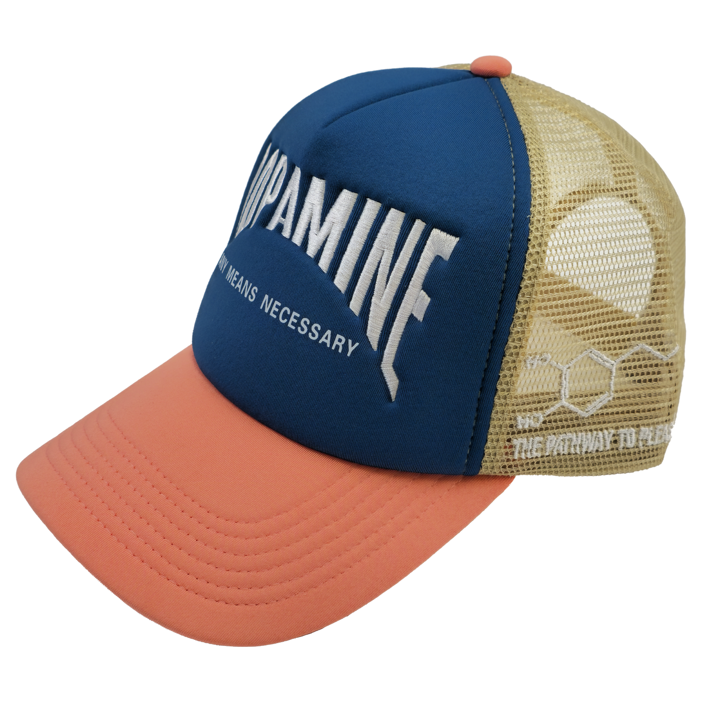 any means necessary shawn coss dopamine pathway to pleasure mesh foam trucker hat salmon marine khaki