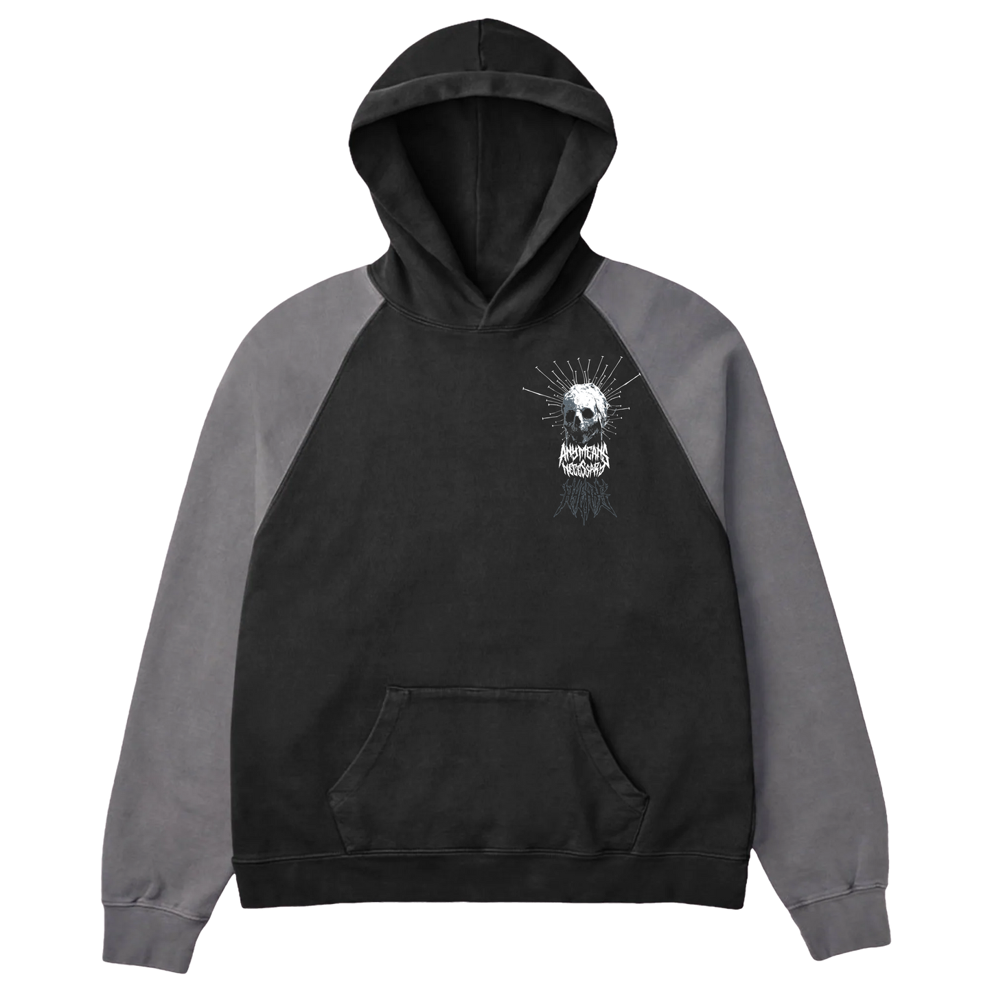any means necessary shawn coss empty pullover hoodie black cement front