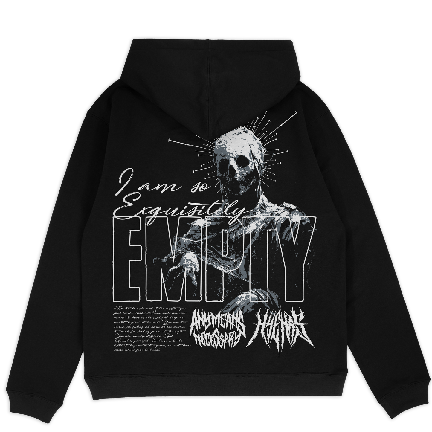 any means necessary shawn coss empty pullover hoodie black 