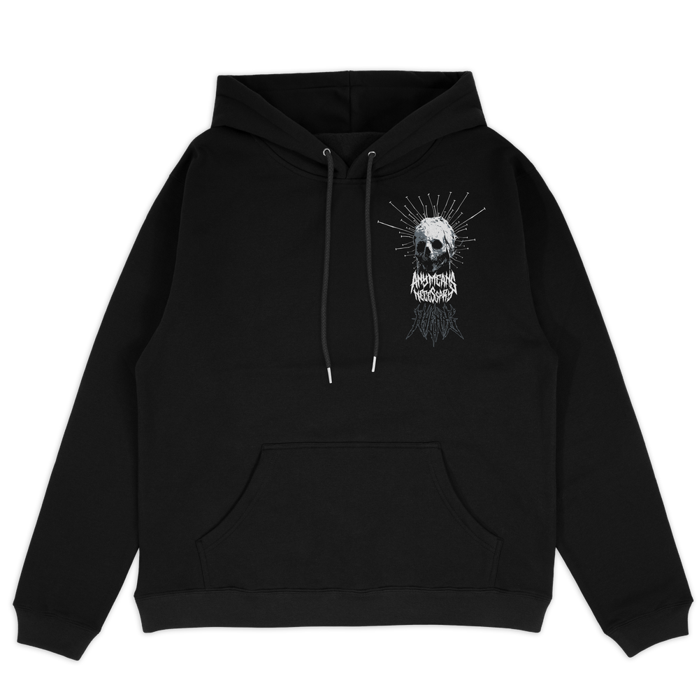 any means necessary shawn coss empty pullover hoodie black front