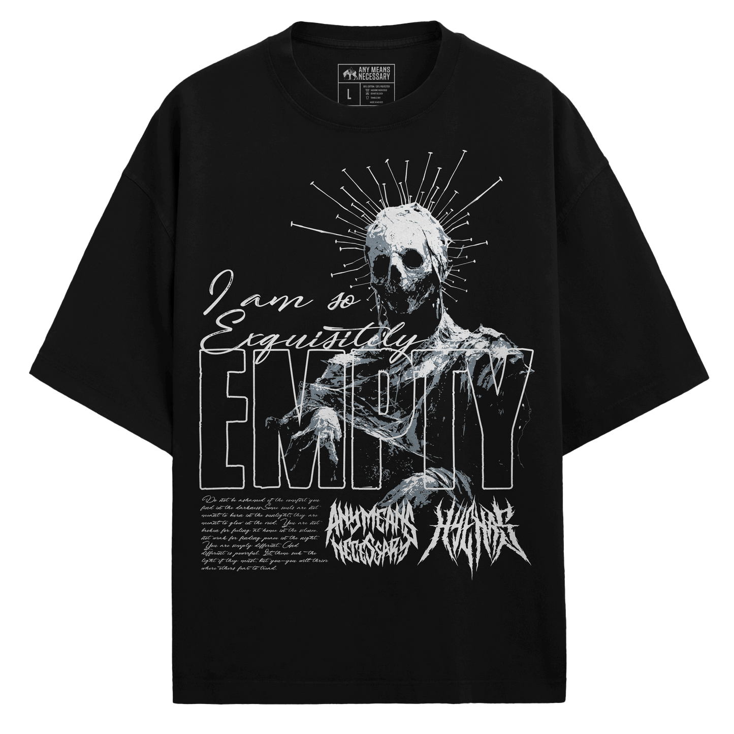 any means necessary shawn coss empty t shirt black