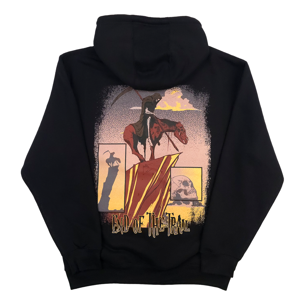 any means necessary shawn coss end of the trail pullover hoodie black back