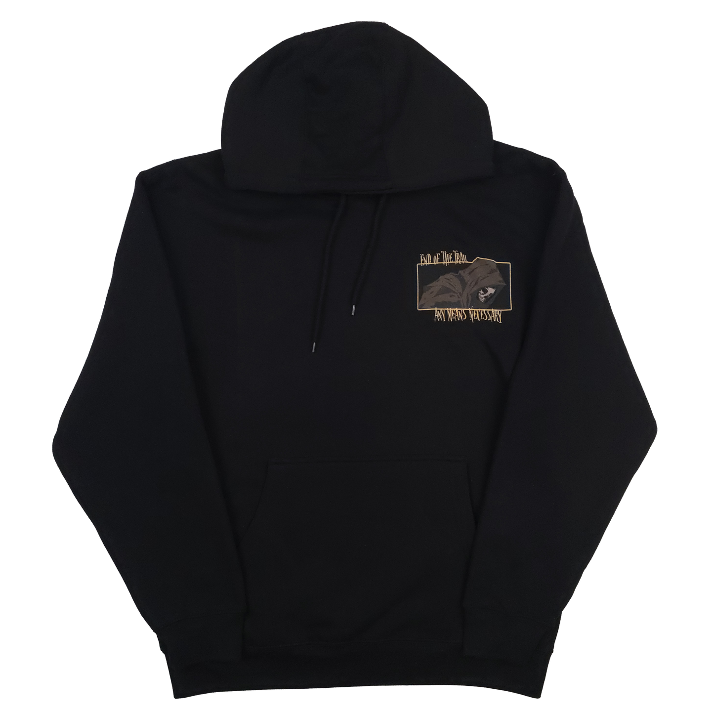 any means necessary shawn coss end of the trail pullover hoodie black front