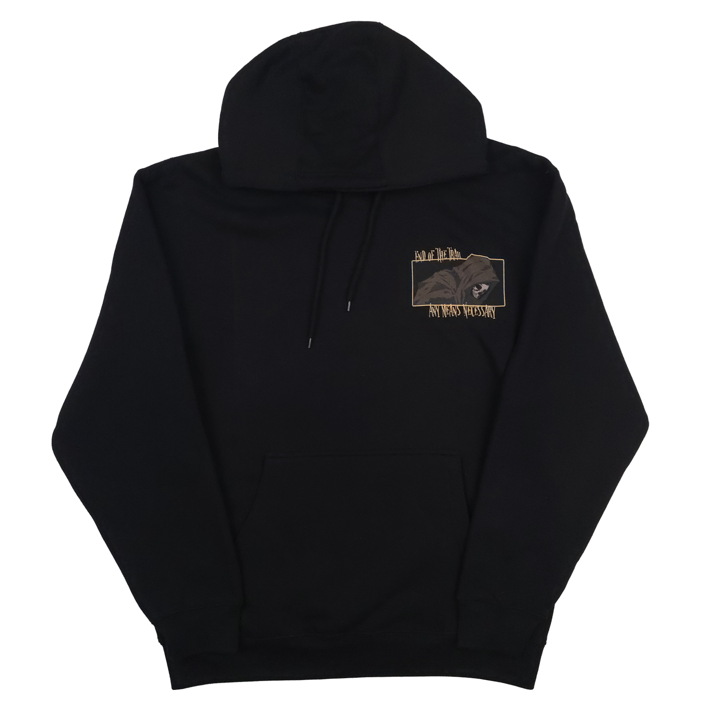 
                  
                    any means necessary shawn coss end of the trail pullover hoodie black front
                  
                