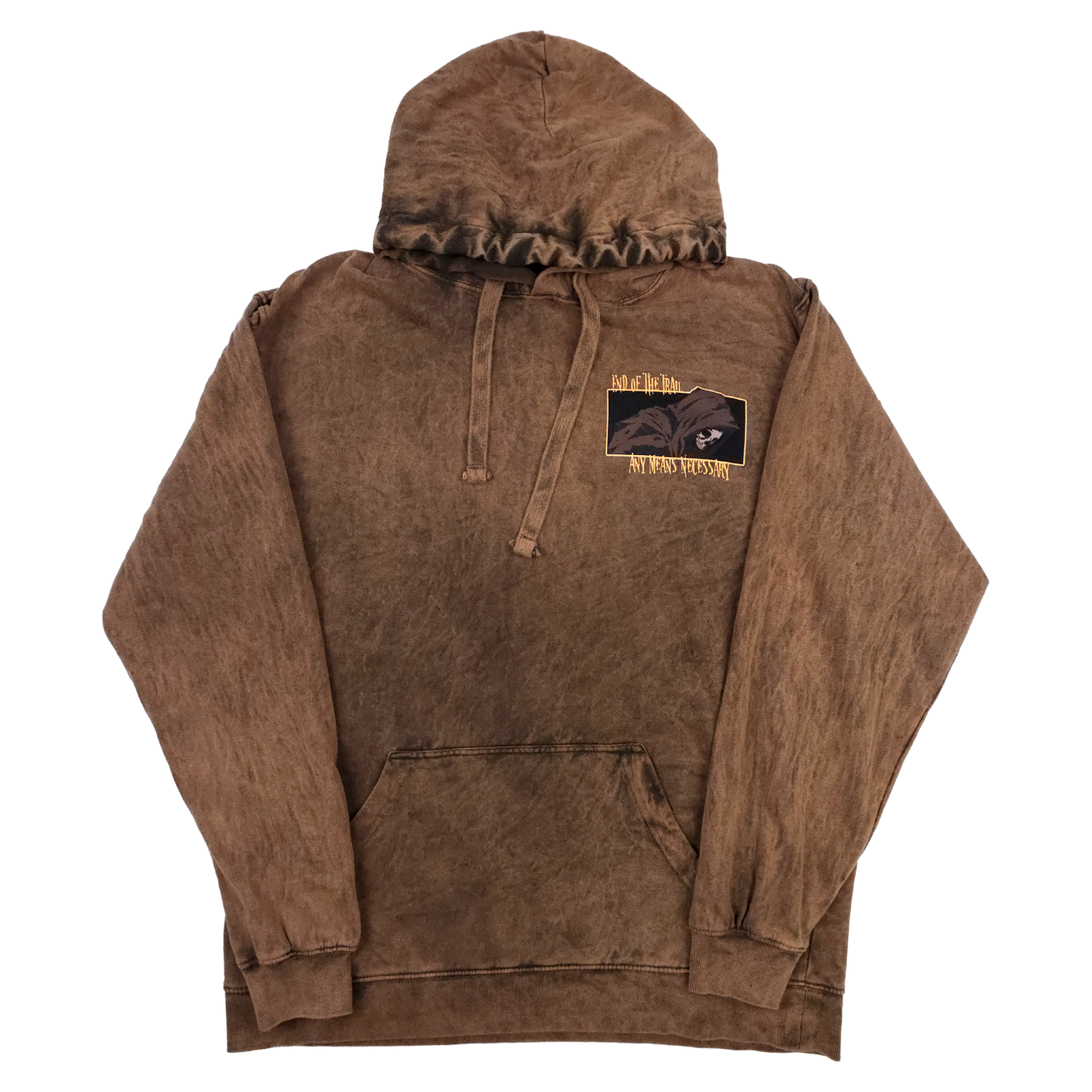 
                  
                    any means necessary shawn coss end of the trail pullover hoodie sun burnt front
                  
                