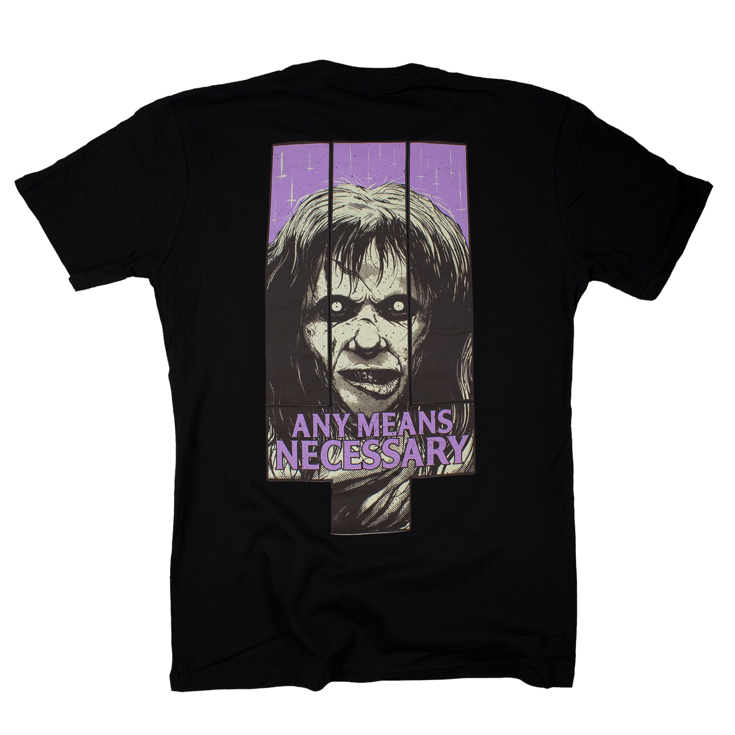 any means necessary shawn coss exorcist t shirt black back