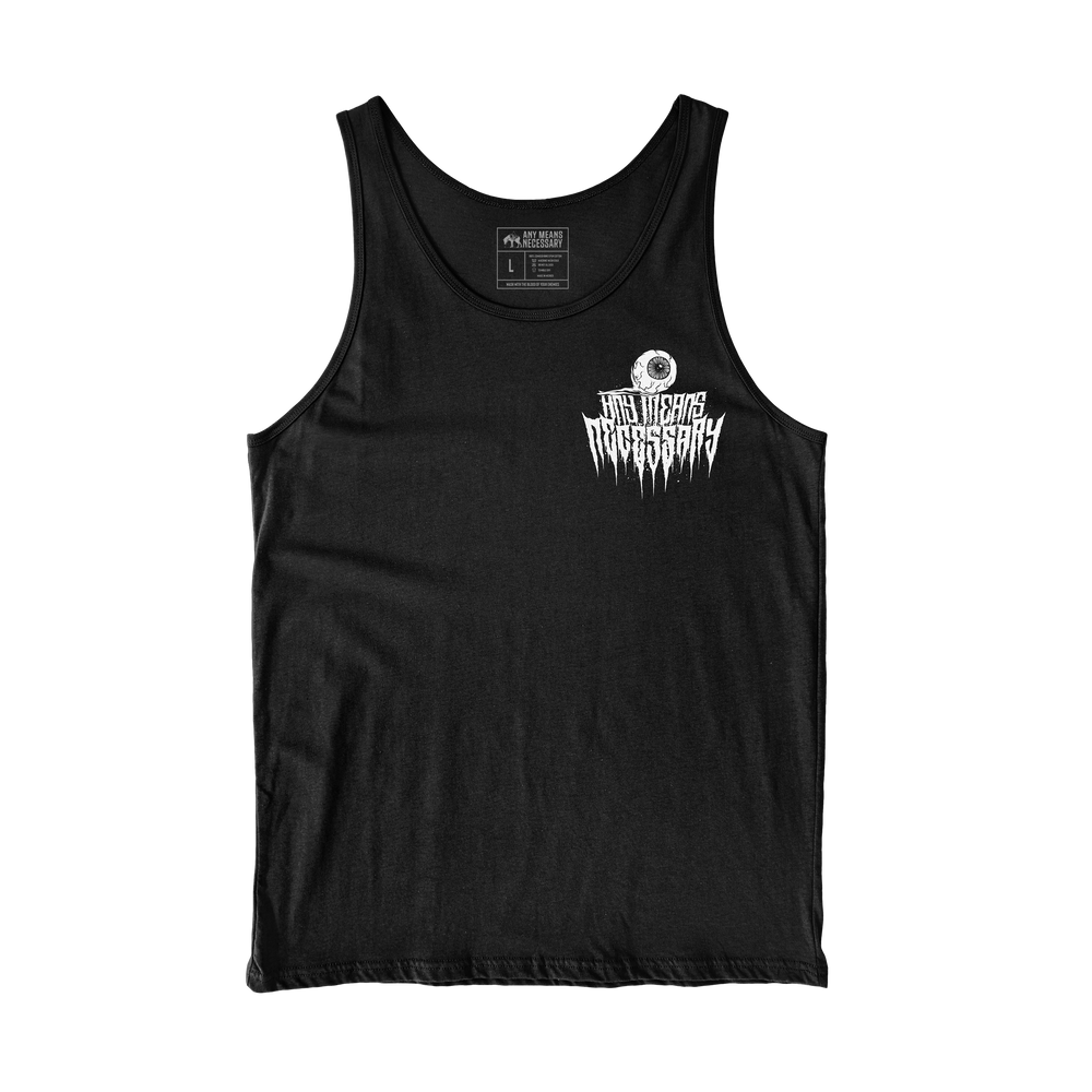 any means necessary shawn coss eye for an eye tank top black front