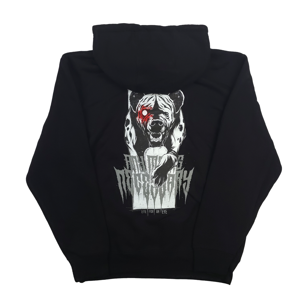 any means necessary shawn coss eye for an eye pullover hoodie black back